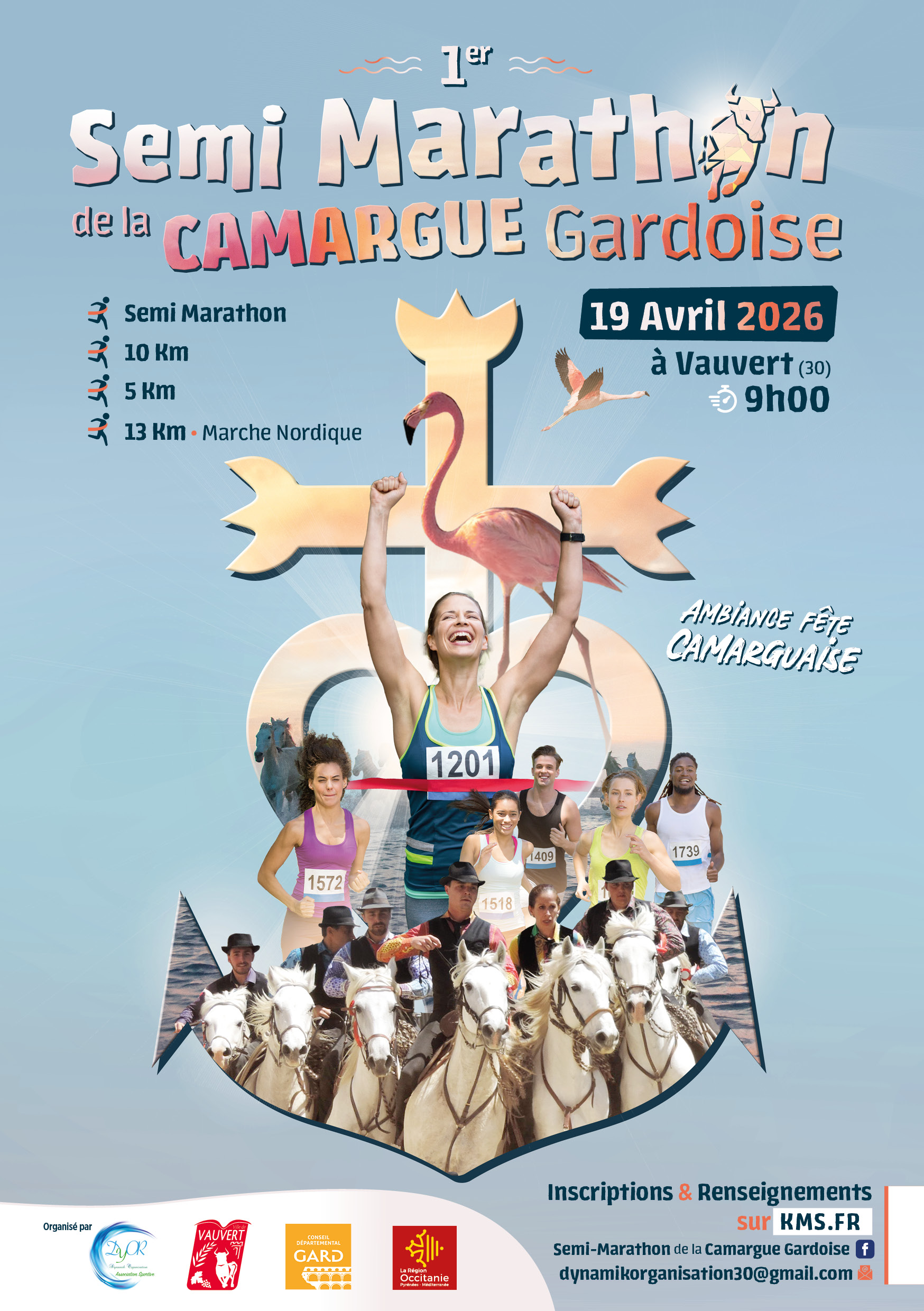 Semi-Marathon - 10Km - 5Km - Marche nordique de La Camargue Gardoise : image